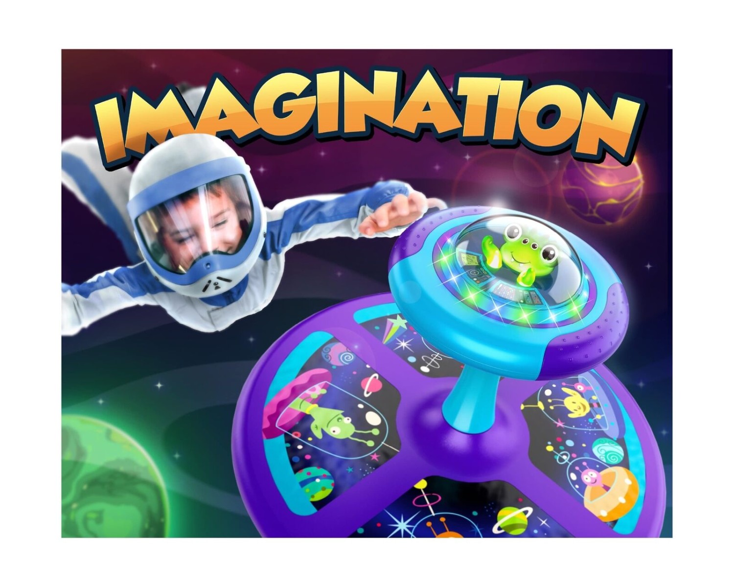 Light-Up Space Twister | 360° Sit Twist and Spin, Toddler Toys age 2, 3, 4, 5...