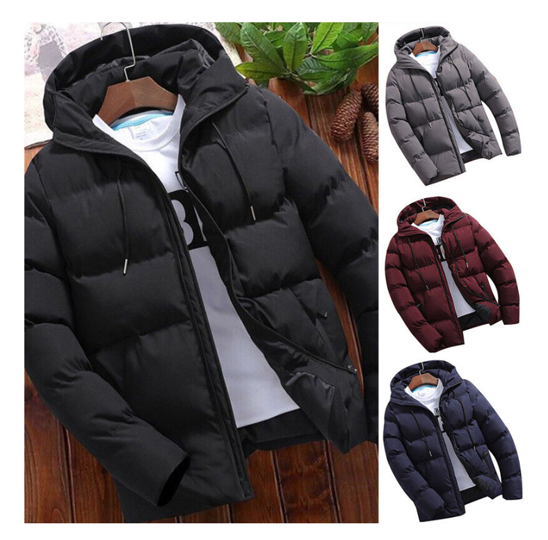 Women Men Hooded Padded Puffer Quilted Winter Coat Lady Winter Jacket Parka Warm
