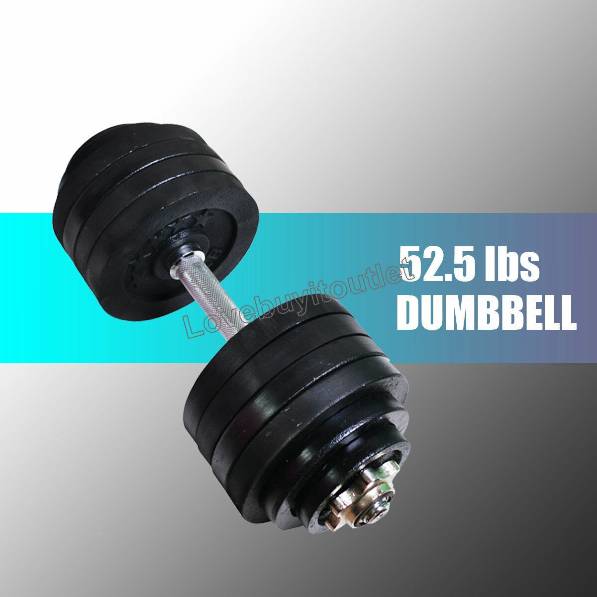 Full Metal 105lb Adjustable Dumbbells - 2 x 52.5 lbs Black Plated Dumbbells