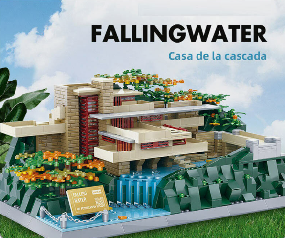 Model Set Fallingwater Pennsylvania Building Blocks Puzzle Toys